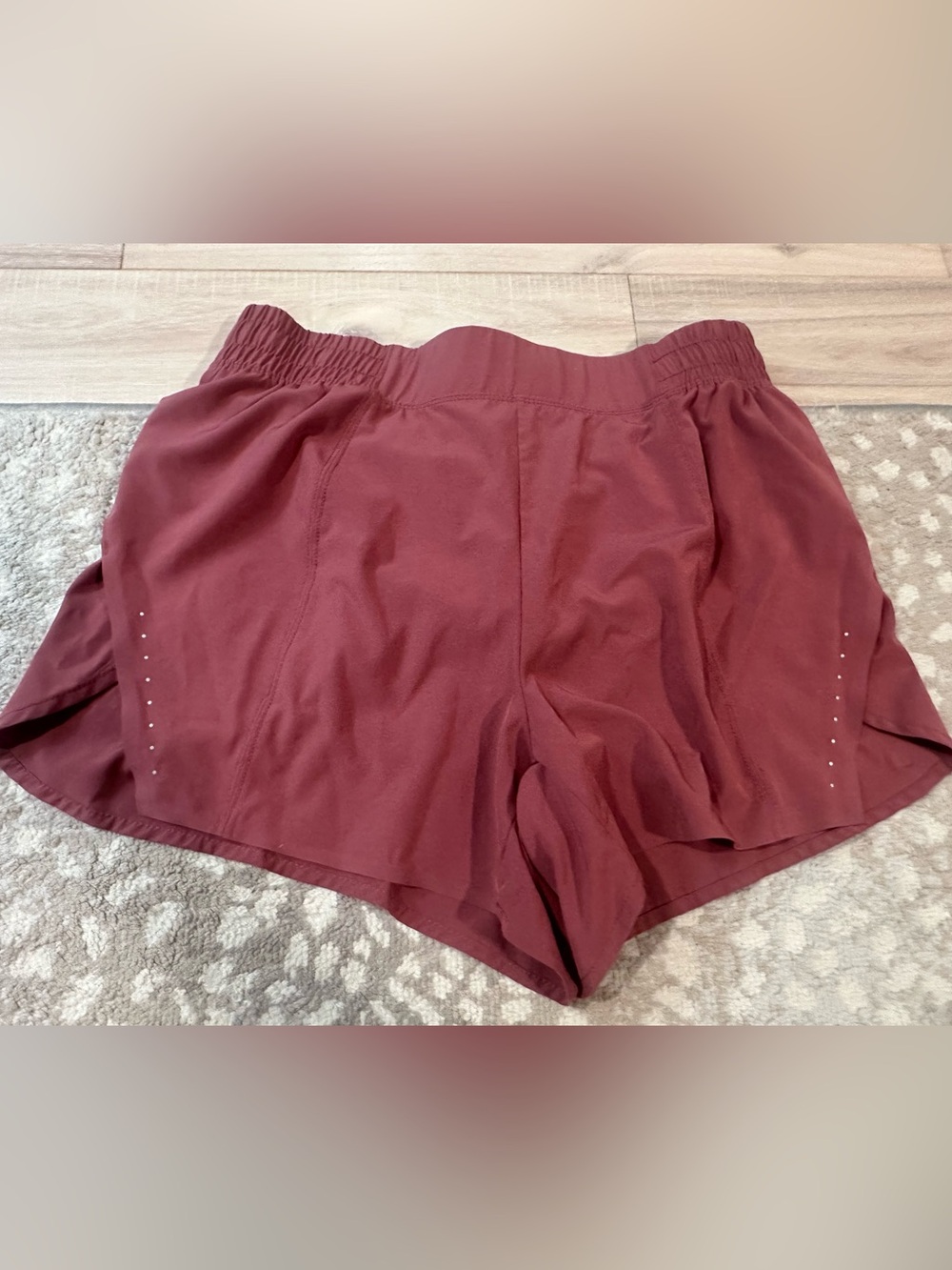 Women’s Elastic-Waist Burgundy Shorts